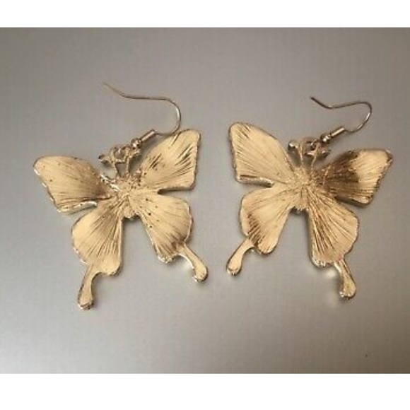 NWT! NATASHA Gold BUTTERFLY EARRINGS - Picture 4 of 5